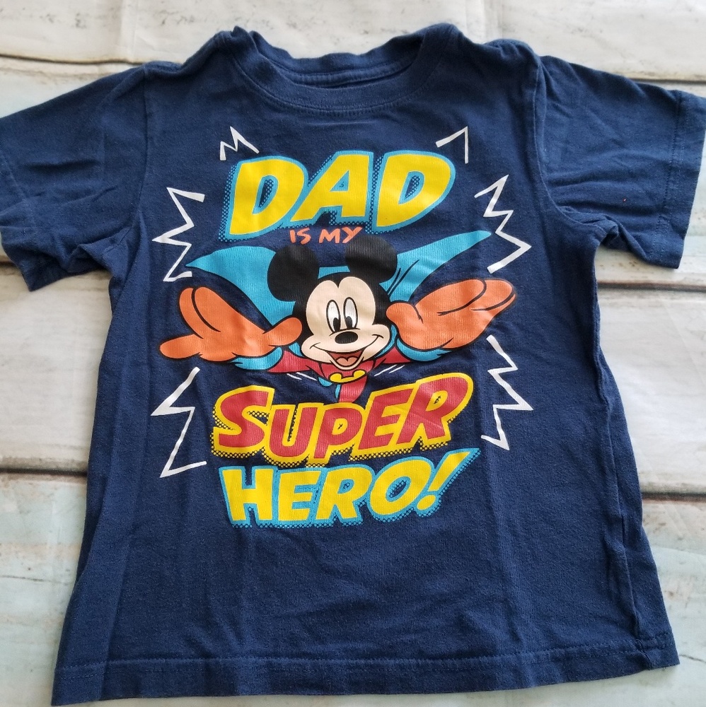 Disney 4t Mickey Mouse  super hero dad Shirt